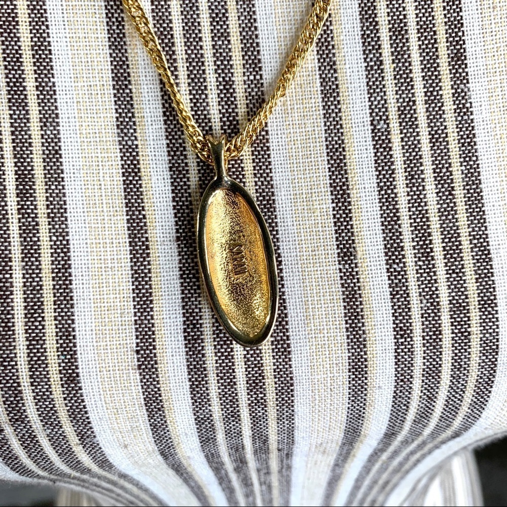 Vintage Sarah Coventry Gold & Maroon Necklace - Picture 7 of 7